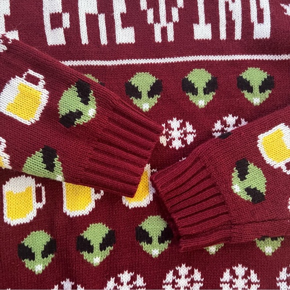ROODY ORIGINALS HOLIDAY ALIENS BEER MUG CHRISTMAS SWEATER SIZE M - Picture 6 of 11